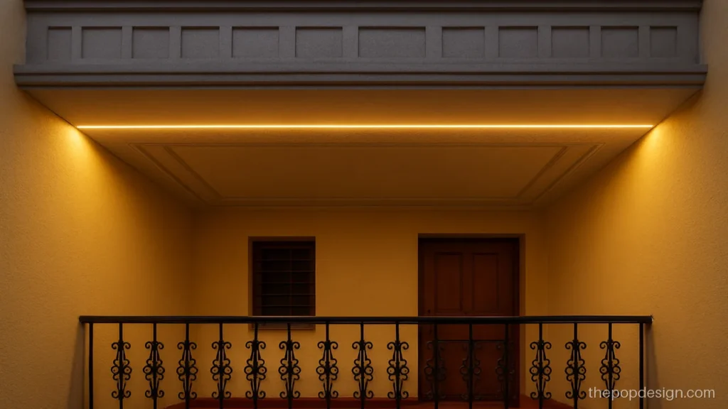Chajja balcony pop design plus minus band along the front edge