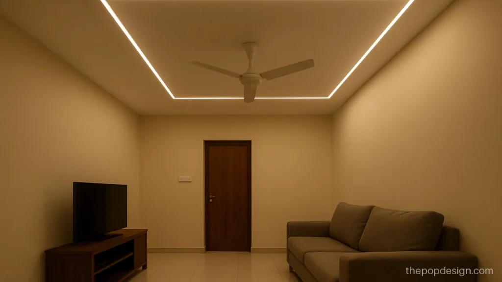 For ceiling pop design in a low room with a slim profile frame