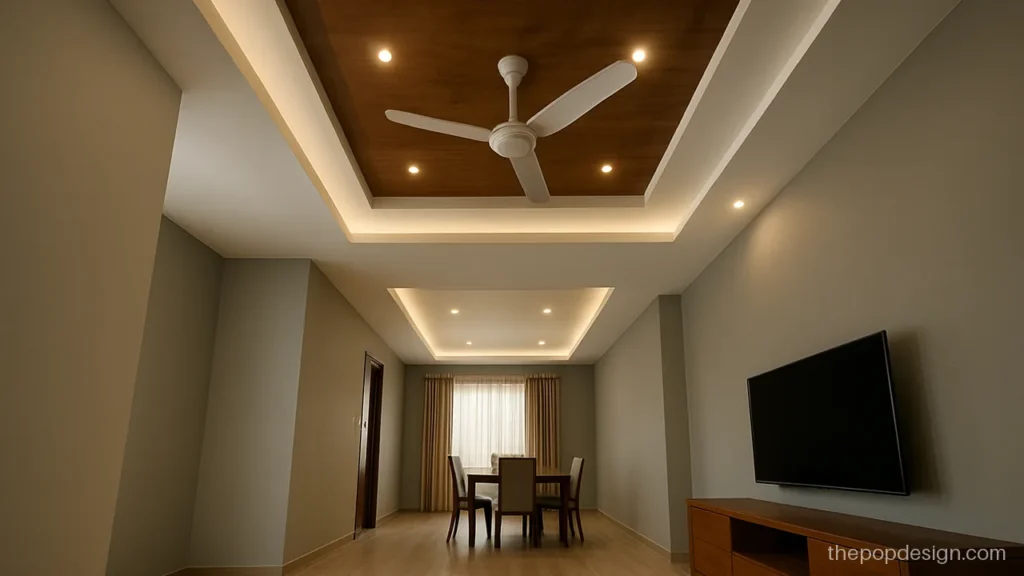 Home pop design hall with two panels and a wood joint at the L