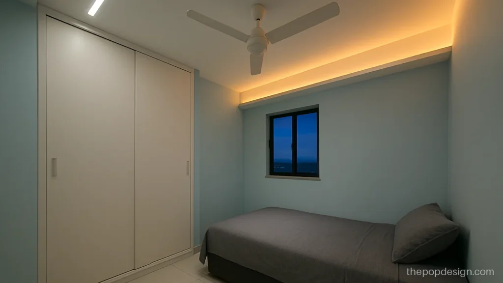 Pop design new model for bedroom with a light strip along the wardrobe