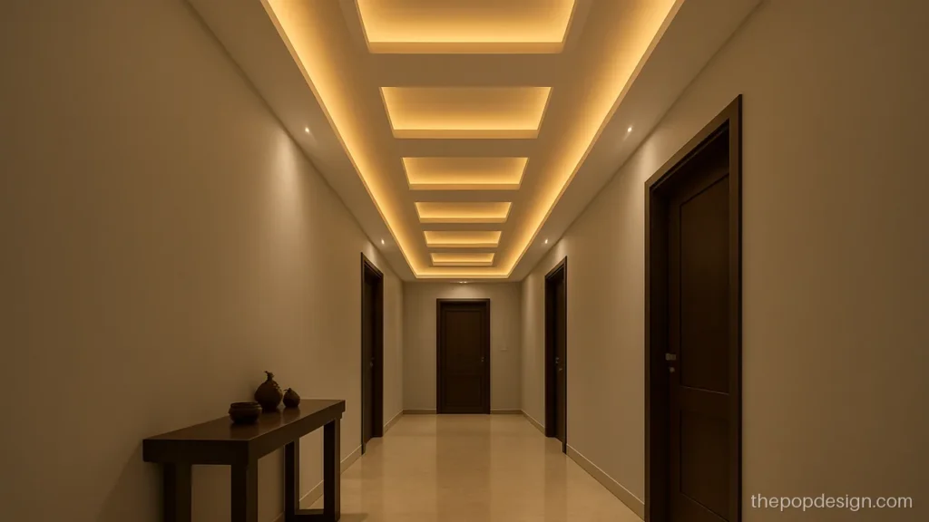 Lobby plus minus pop design for gallery with alternating raised boxes