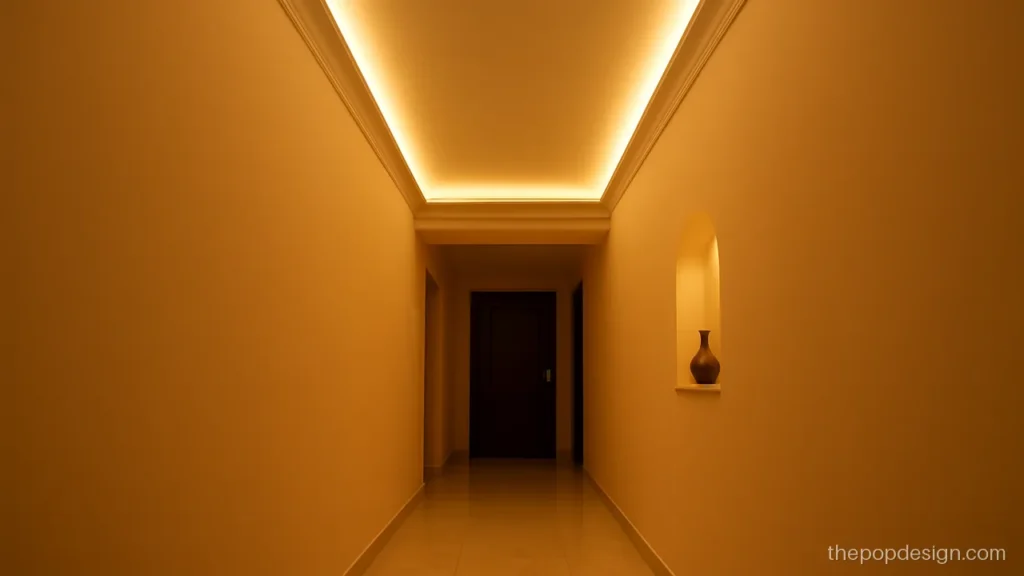 Lobby pop design simple with a thin cove border in a passage