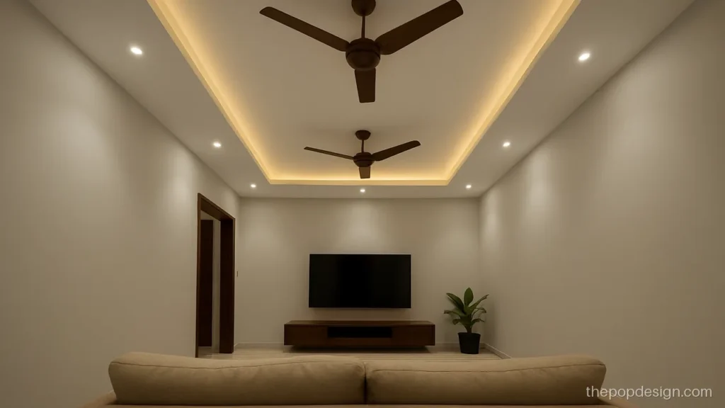 Pop design for lobby two fan plus minus with a long raised frame