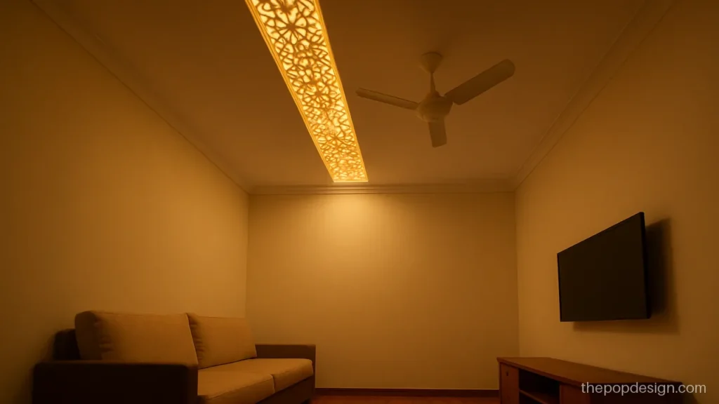Hall acrylic pop design with a frosted CNC acrylic strip lit from behind