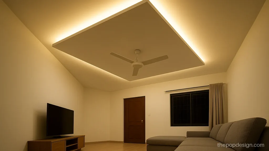 Modern home pop design with a floating panel and shadow gap glow