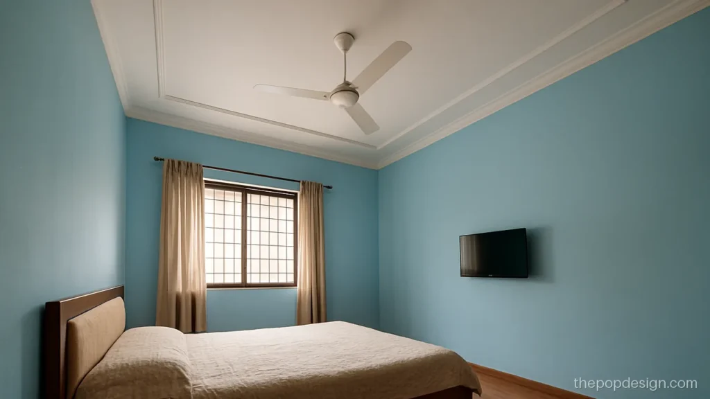 Simple pop border design with a double patti line on the ceiling