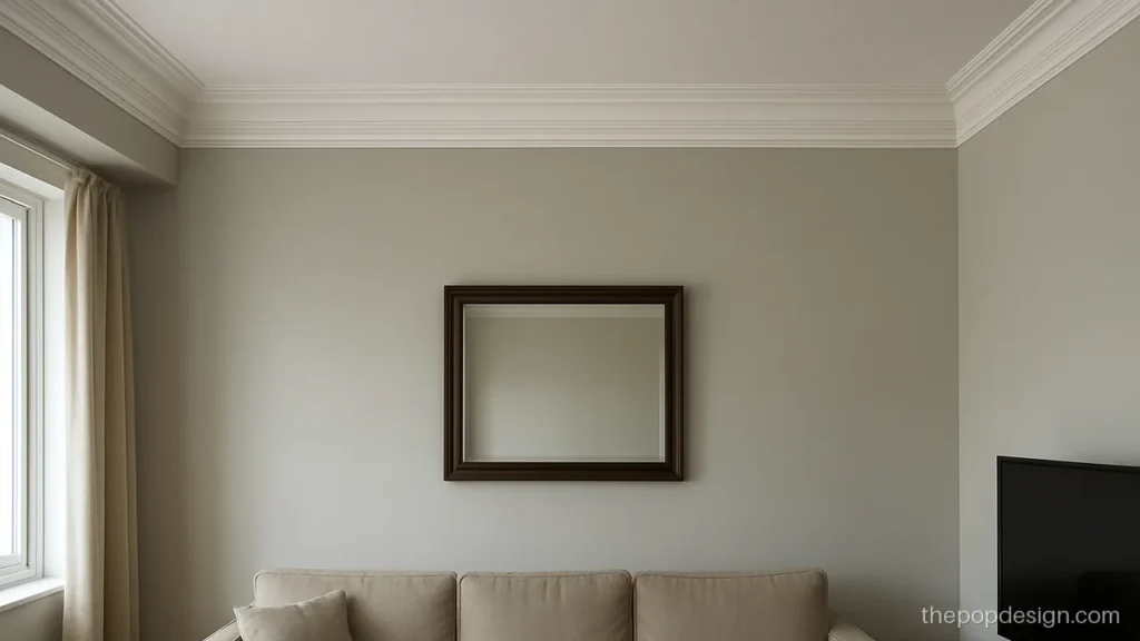 Cornice moulding pop design with a classic stepped profile in white