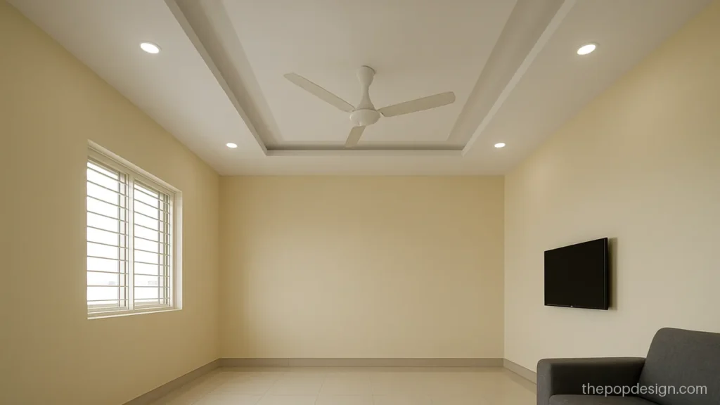 Plus minus POP design showing one raised border and one recessed centre box