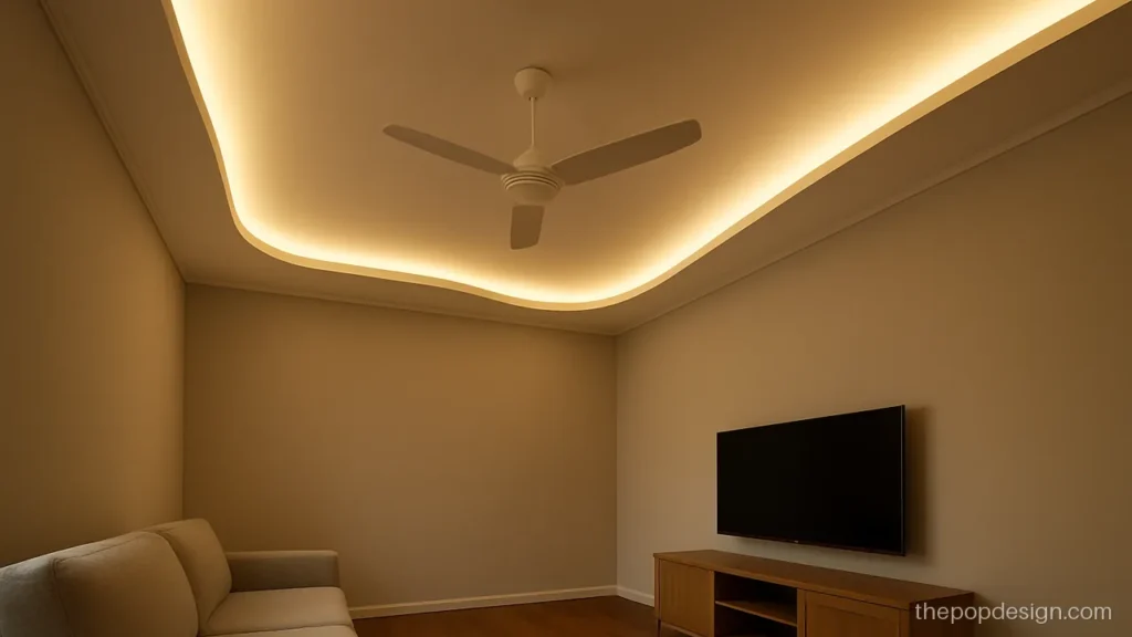Modern plus minus POP design with curved wave shaped recess
