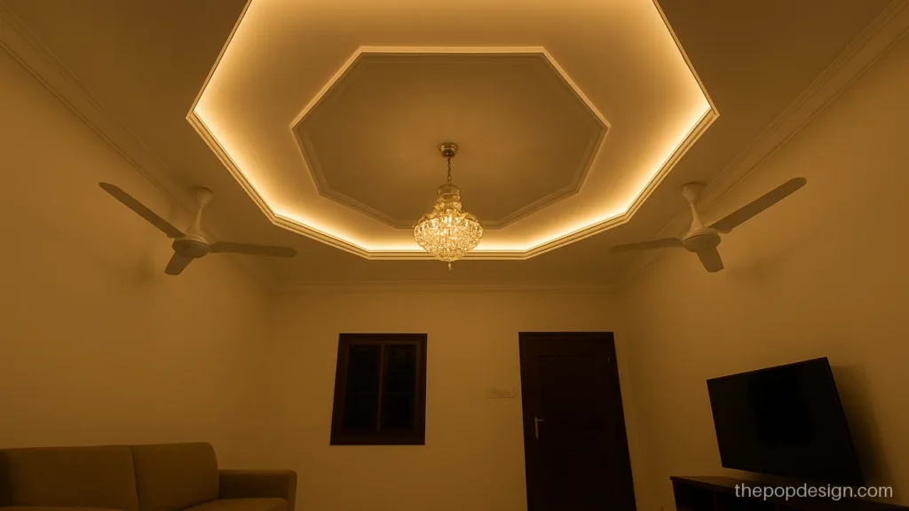 Top 10 plus minus POP design pick with hexagon recess for a big hall