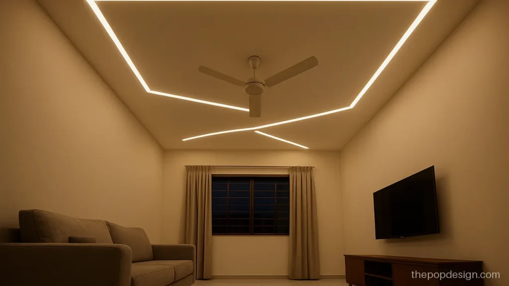 Profile light pop design with angled lines crossing at different angles