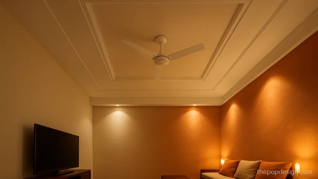 Roof pop design with a sand texture panel in the centre