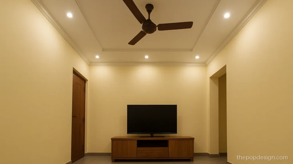 10x12 hall pop design with a groove border and TV side light line