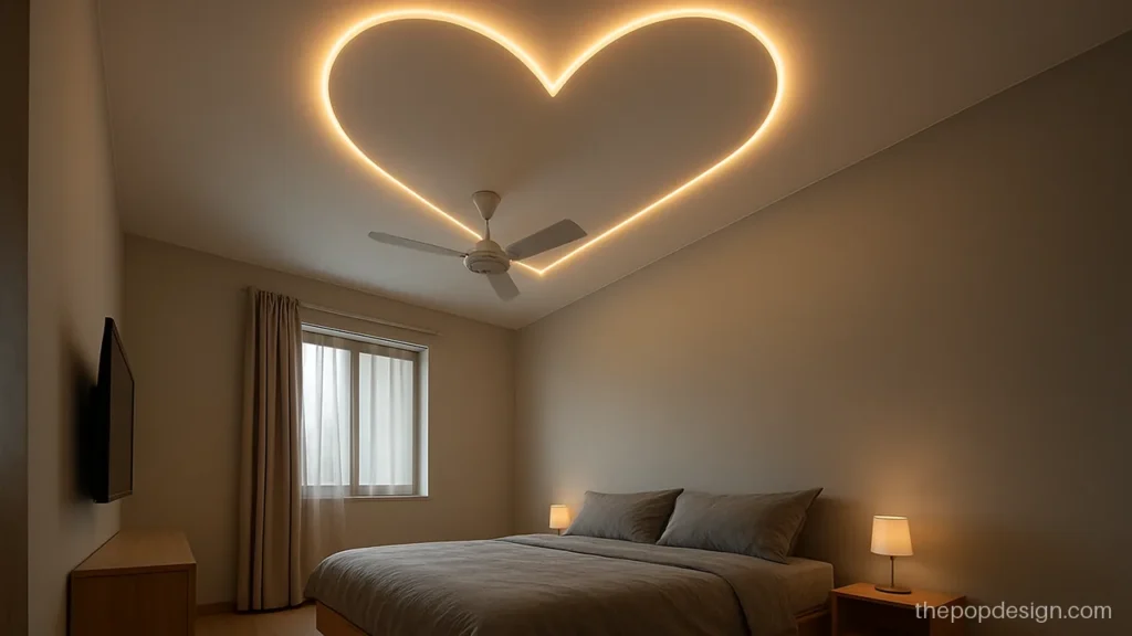 Modern heart shape pop design made with a thin profile light outline