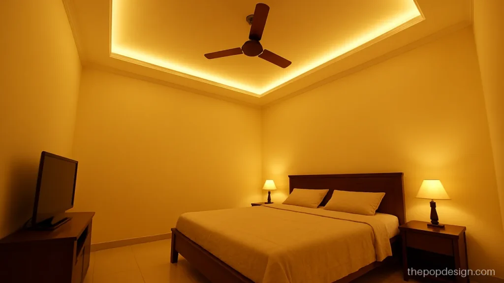 Pop design photo simple guest bedroom with a thin all-round cove