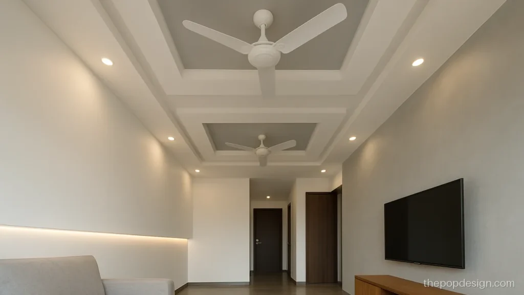 Double fan pop design plus minus with grey and white boxes