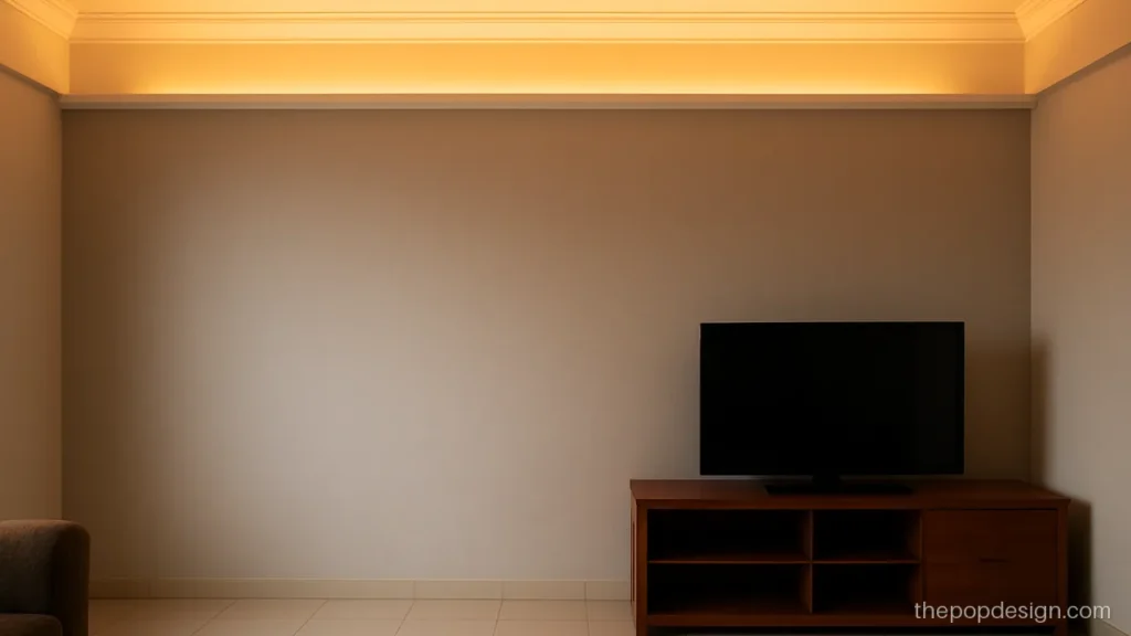 Simple upper wall pop design with a border below the ceiling